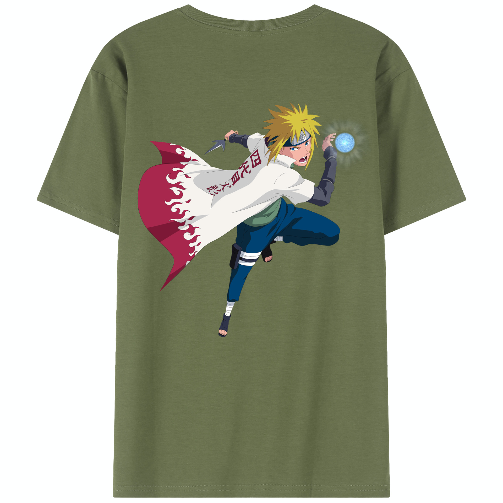 （画像用） NARUTO -ナルト- 波風 ミナト Namikaze Minato 綿100％半袖Tシャツ（背面プリント）